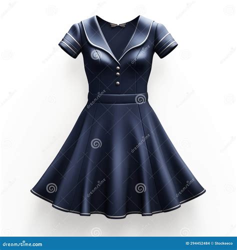 Navy Blue Dress - Hyper Realistic 3d Fashion Illustration Doll Stock Illustration - Illustration ...