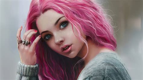 1920x1080 Pink Hair Girl Laptop Full HD 1080P ,HD 4k Wallpapers,Images,Backgrounds,Photos and ...