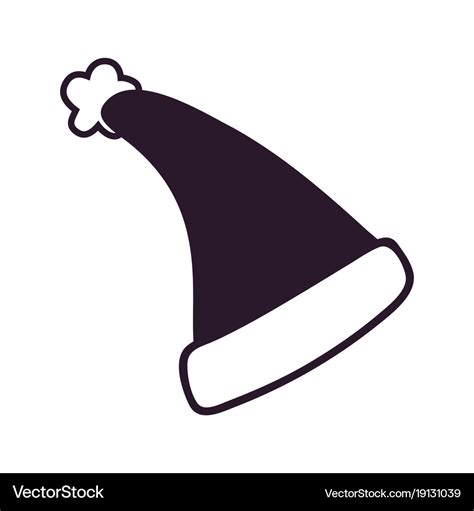 Black santa claus hat icon Royalty Free Vector Image