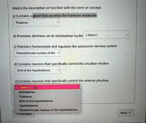 SOLVED: Match the description or function with the term or concept. a) Contains a gland that ...