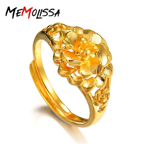 Aliexpress.com : Buy MeMolissa Gold Flower Wedding Adjustable Rings for Women Nigerian Somali ...