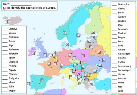 Countries and Capitals of Europe - Differentiated Map Activities - All Ages | Teaching Resources