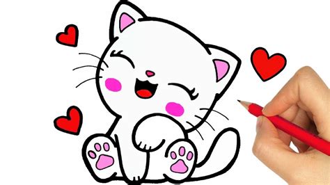 HOW TO DRAW A CUTE CAT EASY STEP BY STEP - KAWAII DRAWINGS - YouTube