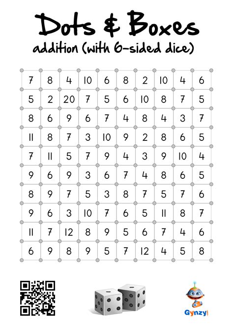 Dice Math Games For Kids Free Printable