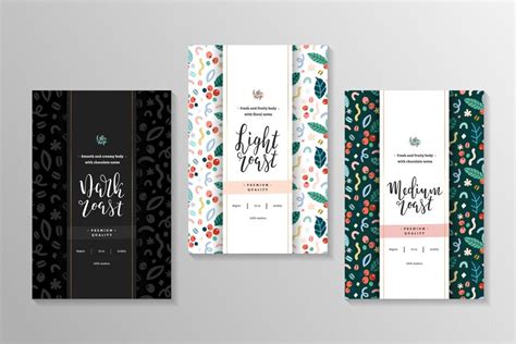 Premium Vector | Packaging templates for coffee packaging