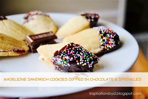 Inspirations by D: Madeleine Sandwich Cookies Dipped in Chocolate ...