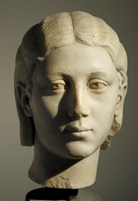 Woman, head of Roman scultpure (marble), 3rd century AD, (Museo Civico Ala Ponzone, Cremona ...