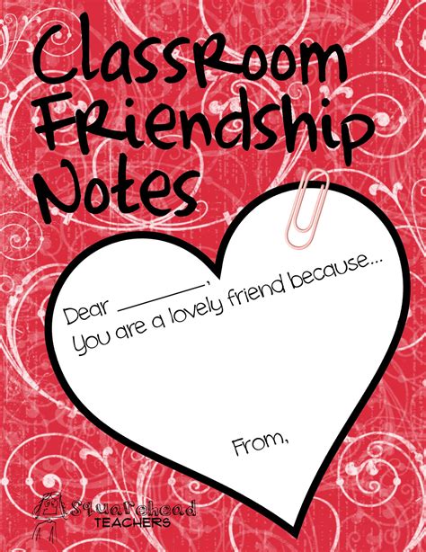 Lovely Friends Classroom Note Exchange