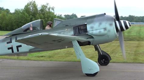 FW 190 Engine Start, Taxi, takeoff and Recovery -- Tri-State Warbird ...