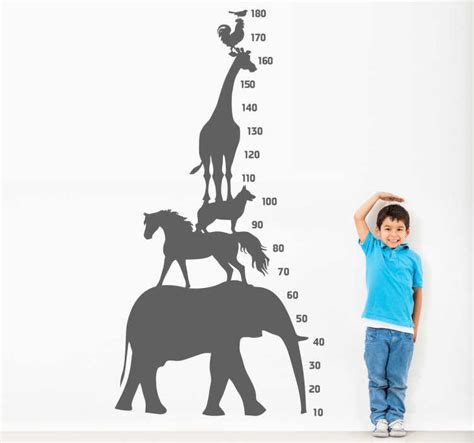 Tower Animals Height Chart Decal - TenStickers