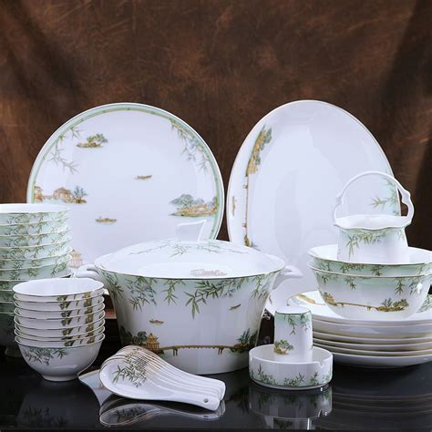 High-grade bone china tableware Ceramic bowl Dish Set Banquet dinnerware Good quality porcelain ...