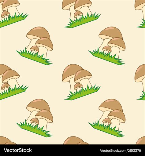 Mushrooms seamless texture Royalty Free Vector Image