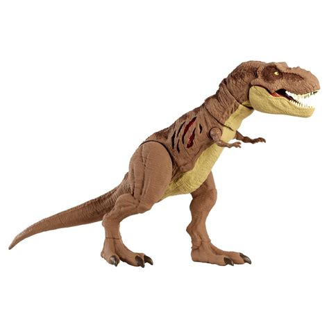 Jurassic World Extreme Damage Tyrannosaurus Rex Action Figure, Transforming Dinosaur Toy with ...