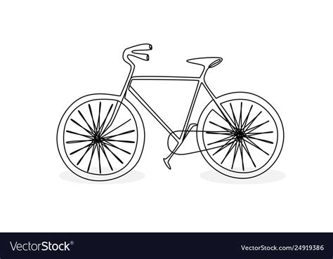 Continuous line drawing a bicycle doodle style Vector Image