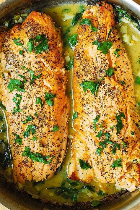 Trout with Garlic Lemon Butter Herb Sauce - Julia's Album