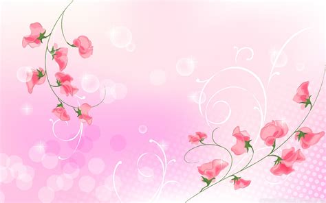 Pink Flowers Illustration Ultra HD Desktop Background Wallpaper for 4K ...