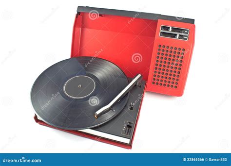 Vintage Record Player - Portable Turntable Stock Photo - Image of media ...