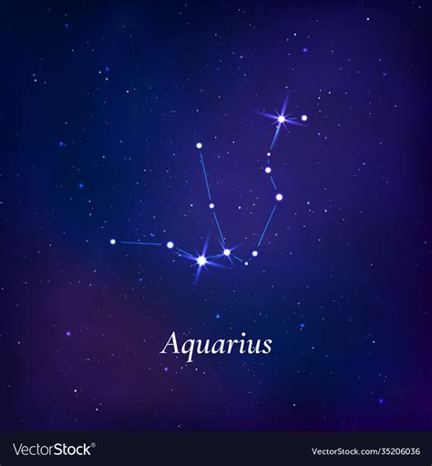 Aquarius sign stars map zodiac constellation Vector Image