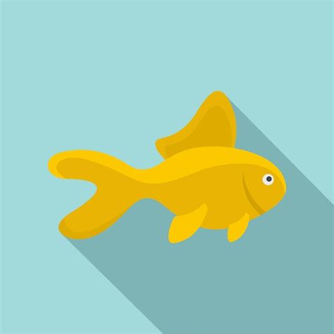 Premium Vector | Yellow fish icon flat illustration of yellow fish ...