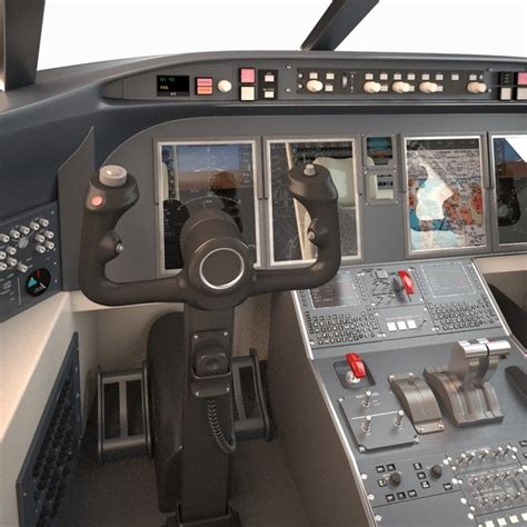 challenger bombardier 605 cockpit 3d max