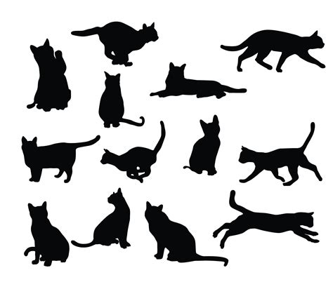 Black cat silhouette set 1234283 Vector Art at Vecteezy