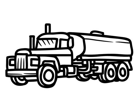 Oil Tanker Truck Coloring Page - Free Printable Coloring Pages