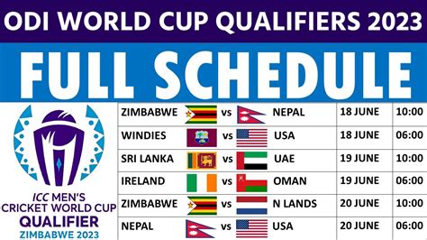 Icc Odi World Cup 2023 Qualifier Schedule Icc Mens Cricket World Cup | Images and Photos finder