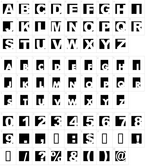 Arial Font Map