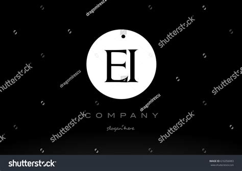 Ei E Simple Black White Circle Stock Vector (Royalty Free) 616356083 | Shutterstock