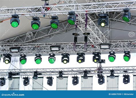 Lighting Equipment of Outdoor Stage Stock Photo - Image of outdoors, equipment: 68867030