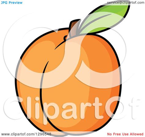 Clipart of a Cartoon Apricot - Royalty Free Vector Illustration by Vector Tradition SM #1296548