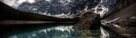 Fond d'écran : 3840x1080 px, Canada, Lac, Moraine Lake, Montagne, la ...