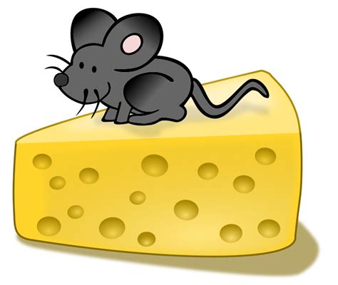 Mouse on Cheese - Openclipart