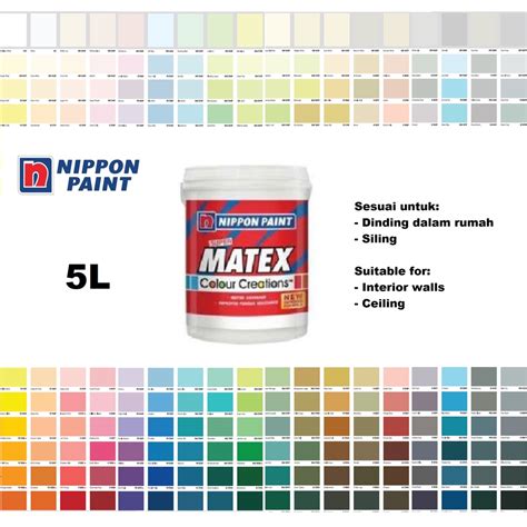 5L NIPPON Paint Super Matex Colour Creations Interior Wall (White/Putih ...