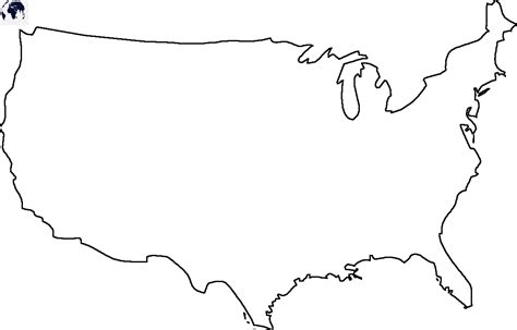 Printable Blank USA Map with Outline, Transparent, PNG Map | United ...