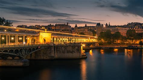 Photo Paris France Bir Hakeim Bridge, Seine River Bridges 3840x2160