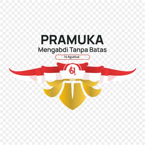 Scout Hari Pramuka Vector PNG Images, Logo Resmi Hari Pramuka 2022 Hut Ke 61 With Merah Putih ...