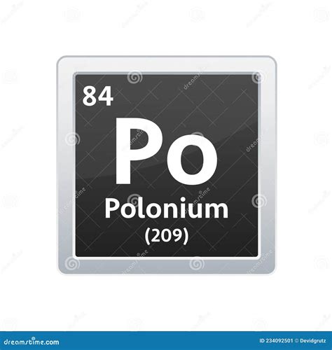 Polonium Symbol. Chemical Element Of The Periodic Table. Vector Stock ...