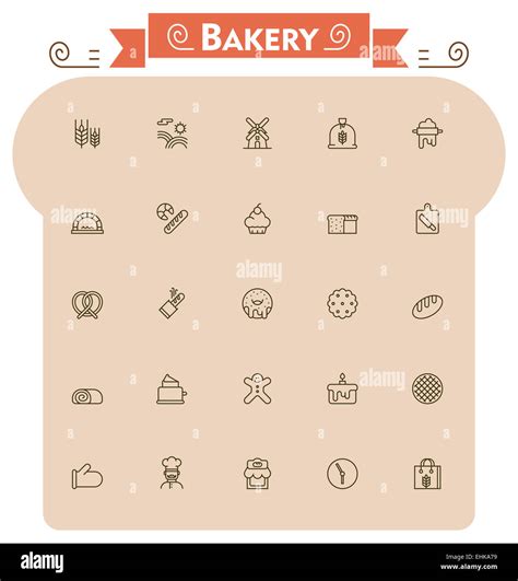 Bakery icon set Stock Photo - Alamy