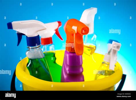 Assorted cleaning products Stock Photo - Alamy