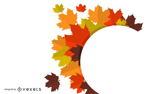 Fall Leaves Circle Banner Design Vector Download