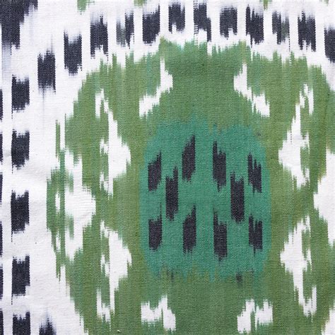 Summer Melon Ikat Fabric - Forest - No Chintz Textiles