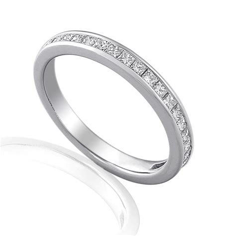 18ct White Gold Diamond Wedding Ring 0.51ct Princess Cut - Weddings from TIME Jewellers UK