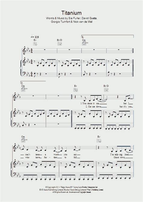 Titanium Piano Sheet Music | OnlinePianist