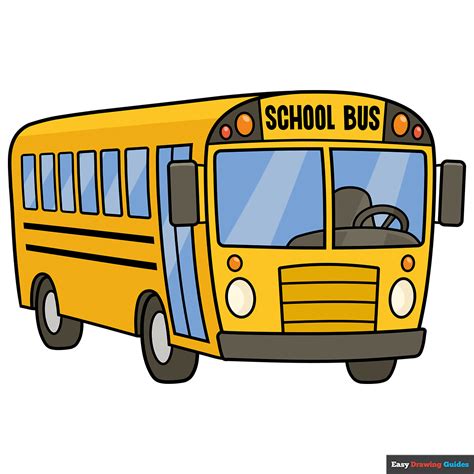 How to Draw a Cartoon School Bus - Really Easy Drawing Tutorial