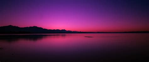 2560x1080 Resolution Pink Purple Sunset Near Lake 2560x1080 Resolution ...