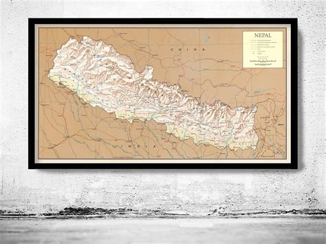 Old Map of Nepal Vintage Map | Vintage Poster Wall Art Print | in 2022 | Poster wall art, Wall ...