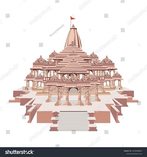 Ram Mandir Ayodhya Temple Plan Design Stock Vector Royalty Free ...