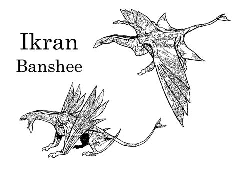 Avatar Ikran and Banshee Coloring Page - Free Printable Coloring Pages