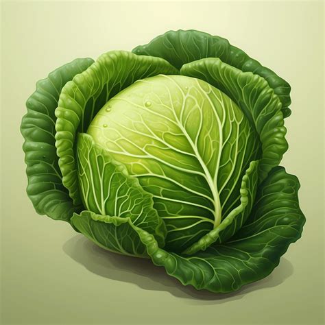 Premium AI Image | cartoon cabbage illustration